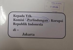 Amplop surat dari Kemendagri yang ditujukan kepada KPK/Istimewa