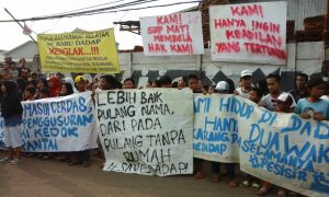 Ilustrasi: Penolakan warga terkait penggusuran Kp. Baru Dadap, Tangerang