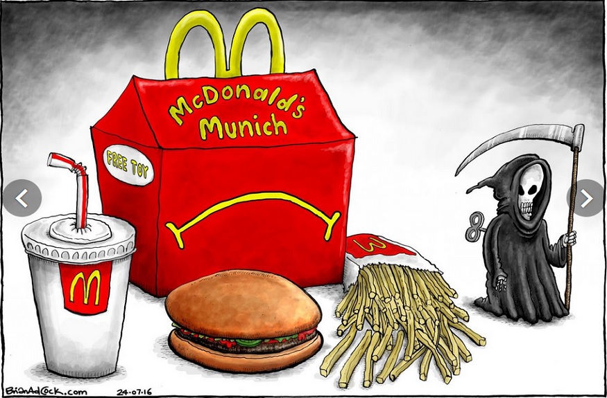 McDonald’s Munich –  24 July 2016/Karikatur indpendent