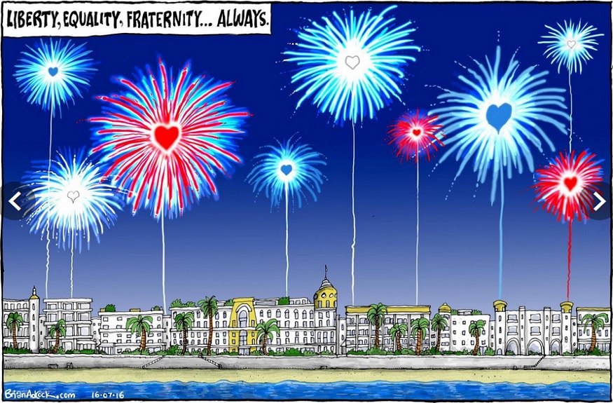 Liberty, Equality, Freternity… Always – 16 Juli 2016/Karikatur indpendent