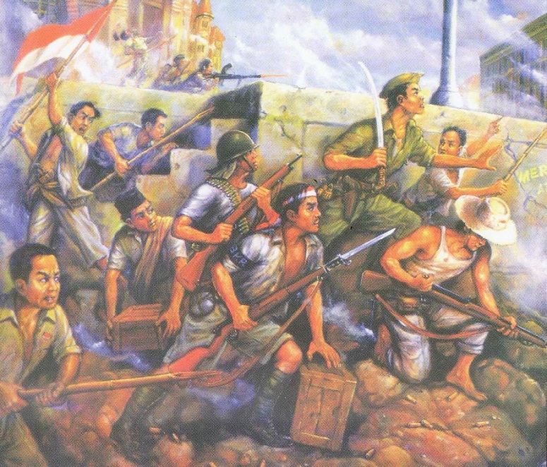 Ilustrasi Perjuangan 10 Nopember 1945 /Lukisan Karya M.Sochieb