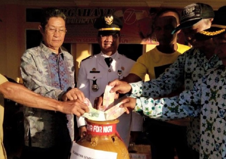 Donasi Masyarakat Mewarnai Peringatan Detik-Detik Proklamasi di Tapal Batas/Foto nusantaranews (Santry)