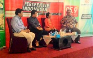 diskusi publik bertema 'Penghadangan dan Pembakaran Lahan'/Foto nusantaranews/Fadilah