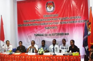 Komisi Pemilihan Umum Daerah (KPUD) Kota Jayapura, menerima dua bakal calon walikota dan wakil walikota Jayapura periode 2017-2022/ Foto Kedaipena.com