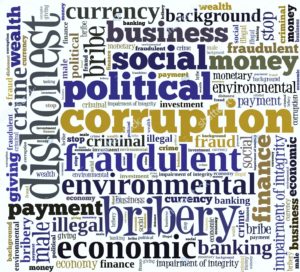 Corruption in word collage (Stock Photo)