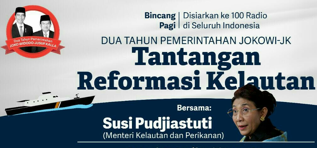 poster dialog bersama Susu Pudjiastuti dengan Tema Tantangan Reformasi Kelautan Kamis (20/10/2016)/Foto IST