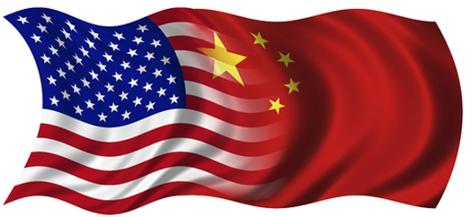 Bendera Amerika dan Cina menyatu. Foto Ilustrasi IST
