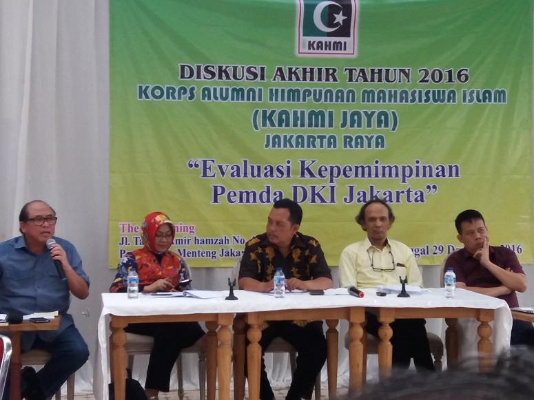 Diskusi publik bertema 'Evaluasi Kepemimpinan Pemda DKI Jakarta', di The Kemuning, Menteng, Jakarta Pusat, Kamis, (29/12/2016)/Foto Fadilah/NUSANTARAnews