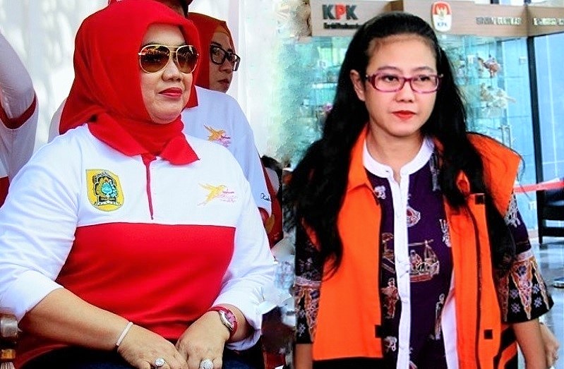 Bupati Klaten, Sri Hartini dan mantan Politikus (PDIP) Damayanti Wisnu Putranti/Ilustrasi Foto: Nusantaranews