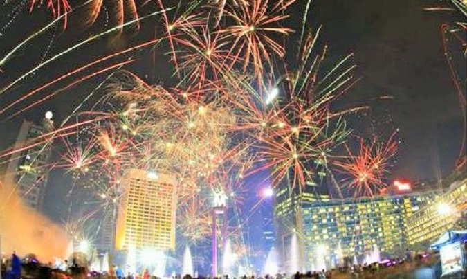Pesta Kembang Api di Bundaran HI Meriahkan Tahun Baru di Indonesia Barat/Foto Dok. Pribadi