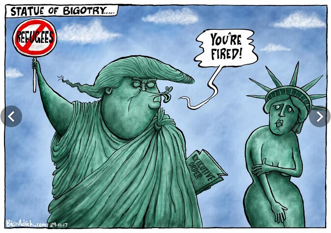 29-january-2017-statue-of-bigotry/kartun: Dok. Independent