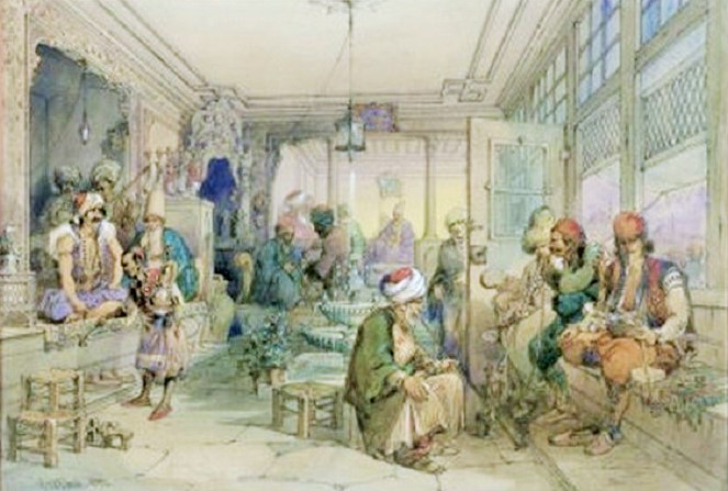 Lukisan Coffee House di Constantinople 1854/Foto: Akal Sejarah