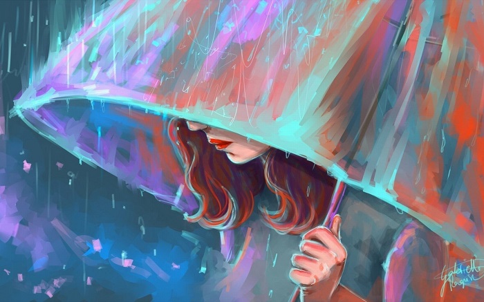 The Umbrella Girl Art HD Wallpaper/Foto: Dok. Vactual Papers
