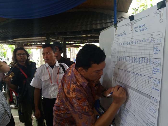 Ahok-Djarot Unggul di TPS Agus Yudhoyono/Foto Restu Fadilah / NUSANTARAnews