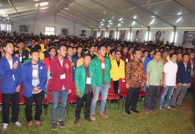 Jambore Nasional Mahasiswa Indonesia bersama menteri pertanian Amran Sulaiman/Foto Andika/Nusantaranews