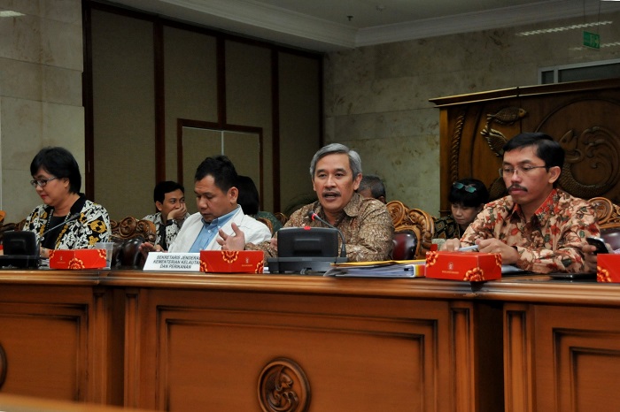 Sekjen KKP, Sjarief Widjaja (kedua dr kanan) didampingi Ketua PANSEL JPT-KKP, Indra J. Pilliang (kedua dr kiri)/Foto: Dok. Humas KKP