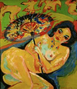 Ernst Ludwig Kirchner Mädchen unter Japanschirm (Girl under a Japanese Umbrella), 1909, Oil on canvas, 92 × 80 cm/ by Erich Lessing / Art Resource, New York | curatormagazine.com