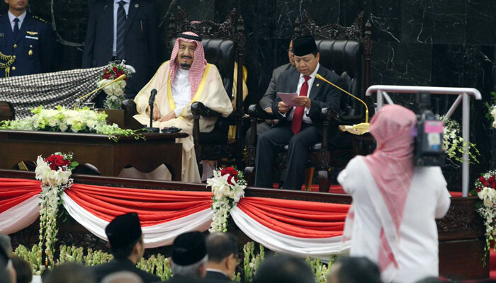 Pidato Ketua DPR Setya Novanto di Hadapan Raja Arab Minta Tambahan Kuota Haji/Foto: Dok. Poskotanews