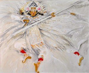 Baris, The Warior- The Energy of Love And Peace, Srihadi Soedarsono , Oil on canvas, 2012 | JAVADESINDO