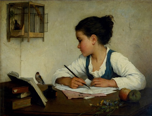 Browne_Henriette, "A_Girl_Writing The Pet Goldfinch" Google Art Project. Foto: Dok. Surface mag