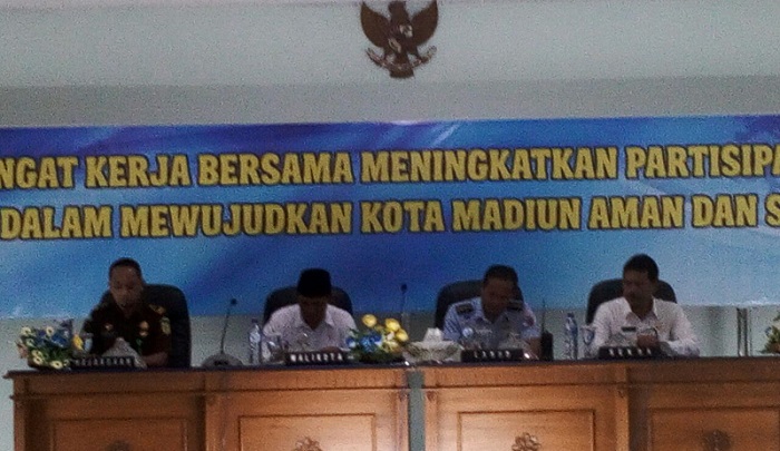 Sosialisasi Pengendalian Keamanan Lingkungan di Gedung Diklat Pemkot Madiun, Rabu (30/8/2017). Foto: mc0803/ NusantaraNews.co