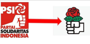 Logo Partai Solidaritas Indonesia (PSI) dengan Logo Sosialis Internasional (Foto Istimewa/Nusantaranews)