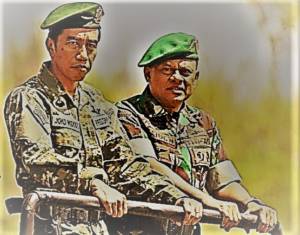 Presiden RI Joko Widodo didampingi Panglima TNI Jenderal Gatot Nurmanto. (Foto: Dok. Antara/Edit)
