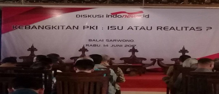 Diskusi mengenai kebangkiata PKI isu atau Realita yang diselenggarakan INDONEWS di Balai Sarwono, Rabu (14/6/2017). (Foto: Banyu/NusantaraNews)