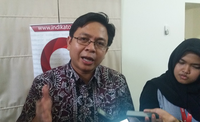 Burhanuddin Muhtadi, Peneliti Lembaga survei Indikator Politik Indonesia. Foto Restu Fadilah/ NusantaraNews