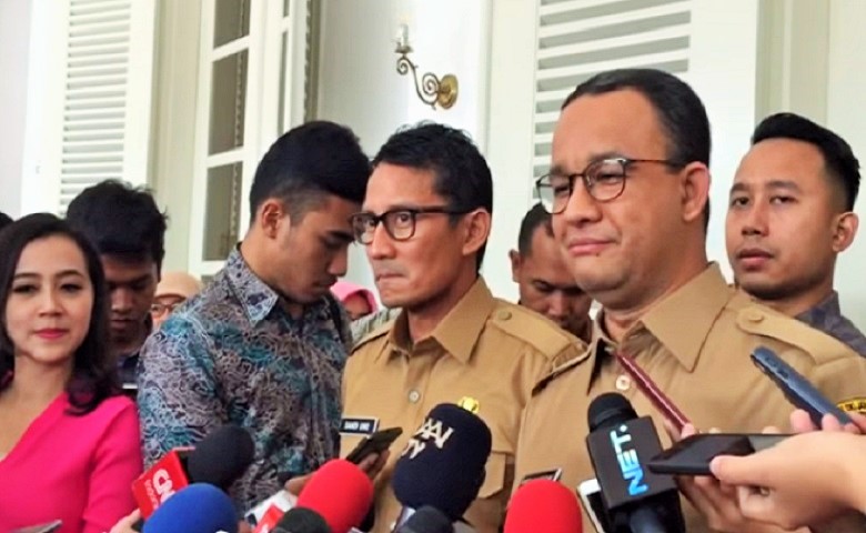 Gubernur dan Wakil Gubernur DKI Jakarta, Anies Baswedan-Sandiaga Uno. (Foto: Restu Fadilah/NusantarNews)