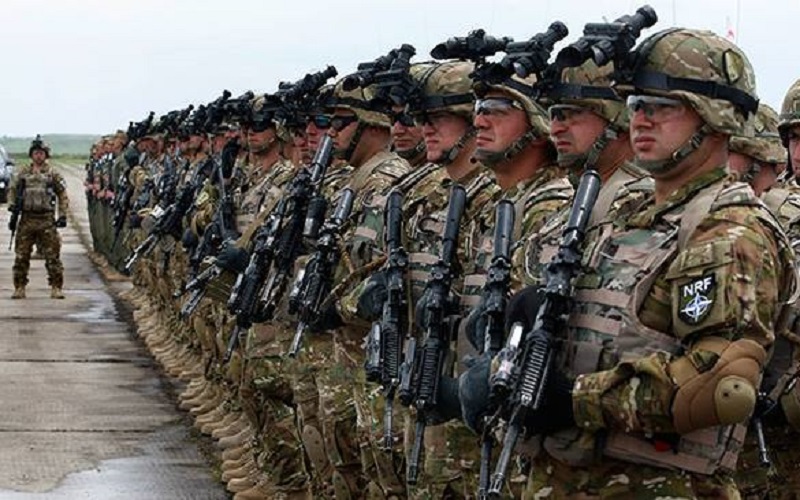 Georgia-NATO Latihan Militer Gabungan, Rusia Merasa TerancamPAsukan gabungan Georgia-NATO. (Foto: AP)