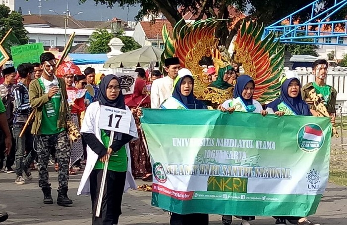 Gerebeg santri diikuti mahasiswa UNU Yogyakarta (Foto Istimewa/Nusantaranews)