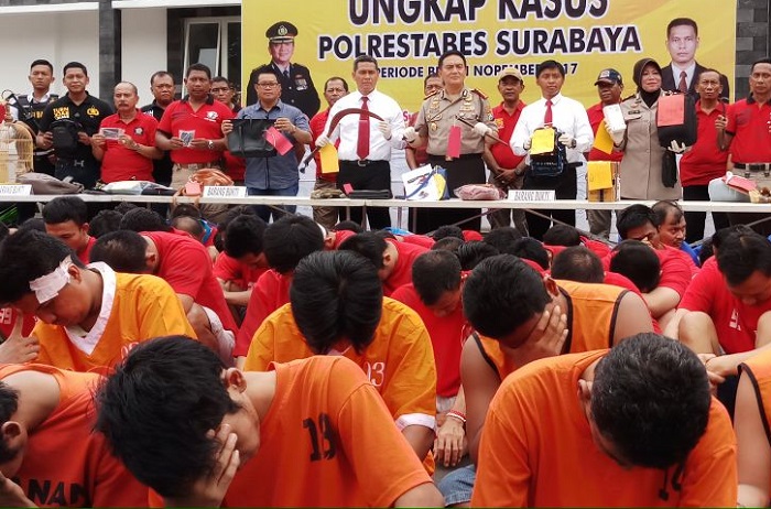 Para pelaku kriminal (Foto: Tri Wahyudi Nusantaranews)