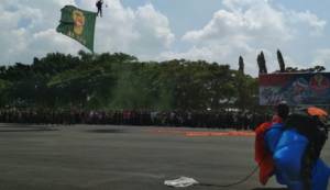 Perayaan Hari Juang Kartika (HJK) dan HUT Kodam V/Brawijaya ke-69 tahun di lapangan Makodam V/Brawijaya. Foto: Pendam V/Brawijaya/ NusantaraNews