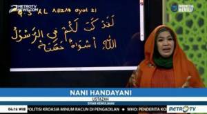Ustadzah Nani Handayani yang sedang memberikan tausiyah di acara Syiar Kemuliaan Metro TV. Foto: Screenshot/YouTube
