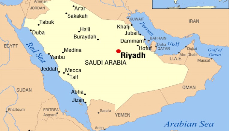 Perang Yaman: Arab Saudi Kini Sibuk Mencegat Rudal Balistik yang Diluncurkan dari YamanPeta Yaman-Arab Saudi