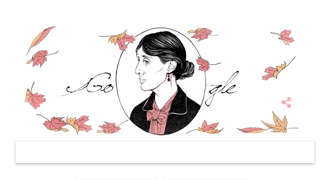 Google Doodle Rayakan Kelahiran ke 136 Virginia Woolf. Foto Crop by halaman pencarian google/ NusantaraNews