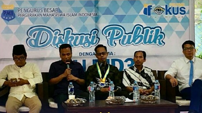 Diskusi Publik bertajuk "UU MD3: Tameng Parlemen?" oleh Pengurus Besar Pergerakan Mahasiswa Islam Indonesia (PB PMII), Kamis 22 Februari 2018 di lantai 1 Kantor PB PMII. (FOTO: PB PMII)