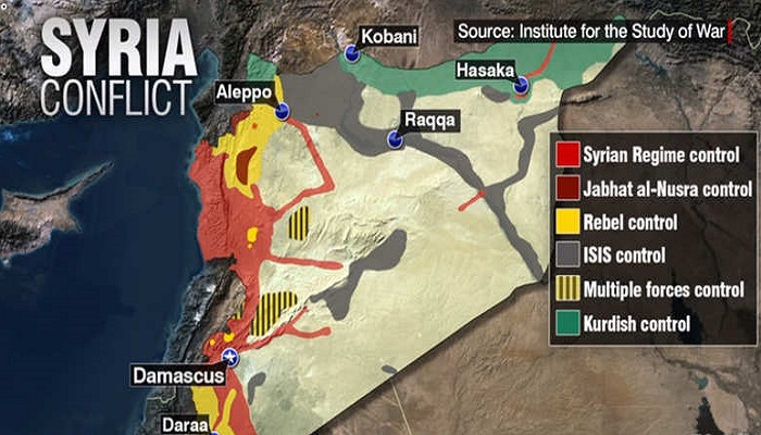 Peta pembagian wilayah Suriah