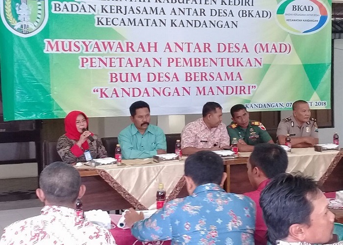 Ketua BKAD Kecamatan Kandangan, Kediri, Jawa Timur menjelaskan tujuan Badan Usaha Milik Desa (Bumdes). (Foto: Istimewa)