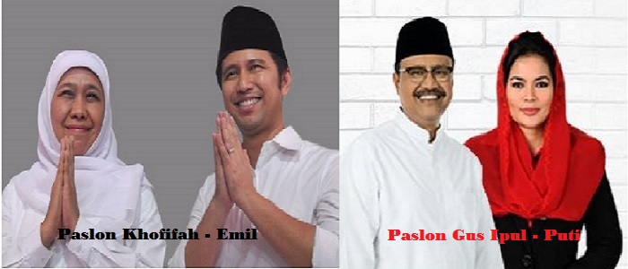 Pasangan calon gubernur dan wakil gubernur Jawa Timur di Pilkada Serentak 2018. (Foto: NusantarNews)