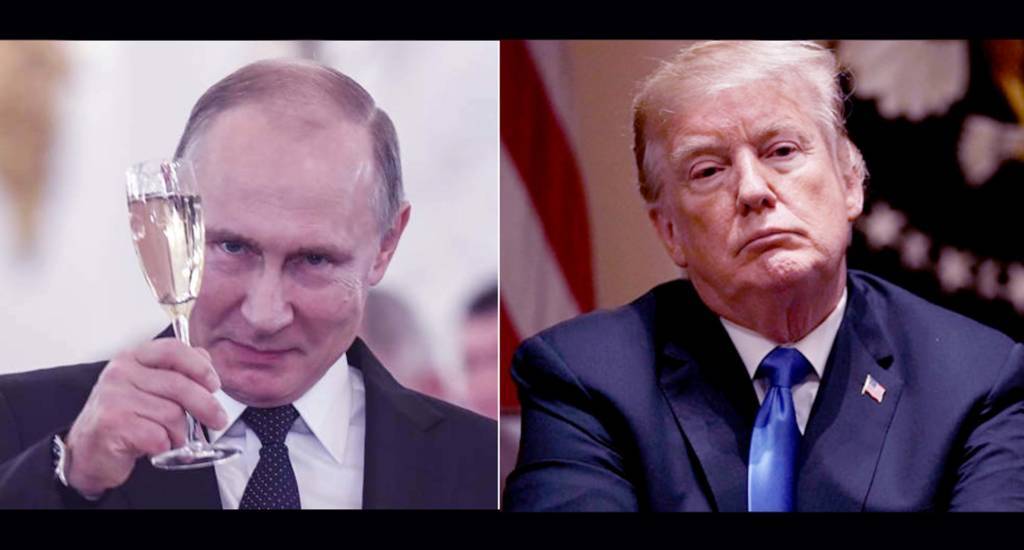 Presiden Rusia Vladimir Putin dan Presiden AS Donald Trump