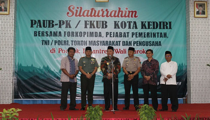 Paguyuban Antar Umat Beragama (PAUB) menggelar silaturahim dengan pejabat, tokoh agama dan masyarakat di Kediri, Jawa Timur. (Foto: Istimewa)