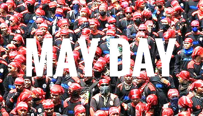 may day, may day 2018, hari buruh, buruh indonesia, buruh seluruh indonesia, aksi demonstrasi buruh, tuntutan buruh, lalu lintas,