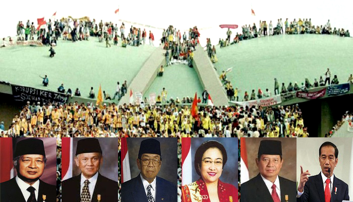 reformasi, reformasi 98, gerakan reformasi, amanat reformasi, amandemen uu 45, kepemimpinan soeharto, kepemimpinan jokowi, kepemimpinan megawati, kepemimpinan gus dur, kepemimpinan sby, kepemimpinan bj habiebie, nusantaranews, sejarah indonesia, nasib rakyat indonesia,