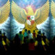 Lukisan Yakub Kelana (Nampak muda-mudi Indonesia menuju lambang Garuda Pancasila). Ilustrasi: NusantaraNews.co