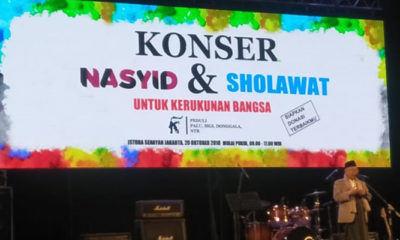 Kyai Ma'ruf Amin Saat Sambutan di Acara Konser Nasyid dan Sholawat di Istora Senayan, Sabtu (20/10/2018). (Foto Istimewa)