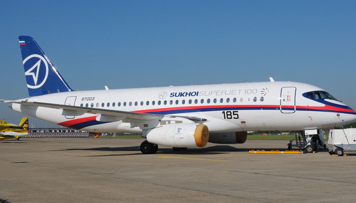 Pesawat Rusia Sukhoi Super Jet 100 (Foto Istimewa) 