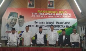 Tim Relawan Bersatu Jokowi-Ma’ruf Amin Susun Strategi Pemenangan di Pilpres 2019