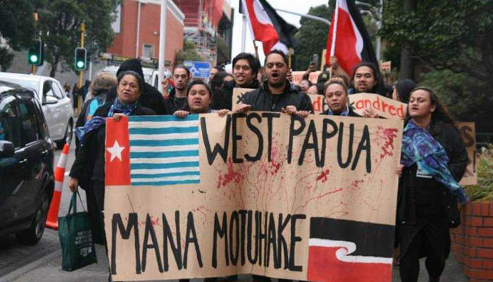Aksi Kelompok Maori Memberikan Dukungan Kepada Papua Karena Merasa Sebagai Saudara Dekat. (Foto freewestpapua.org)